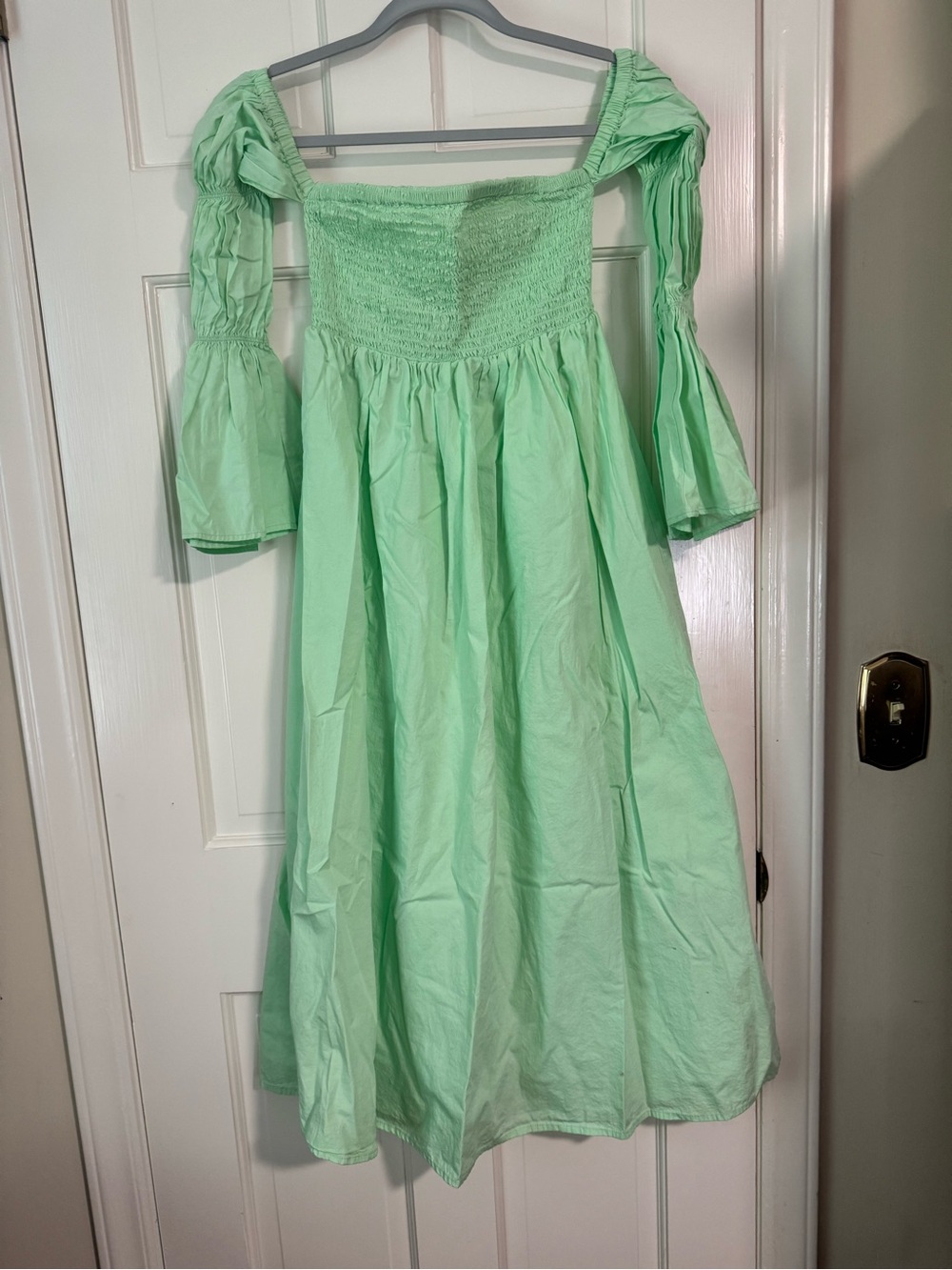 Women’s Mint Green Maxi Dress with Smocked Bodice